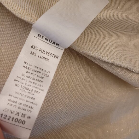 Renuar / Women Blazer / Open front / Cinch sleeves / Ivory and gold / EU 40 - Picture 10 of 11